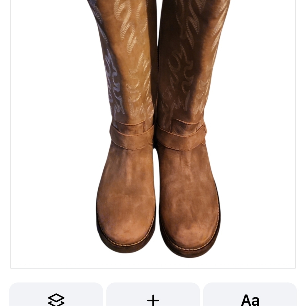 Abilene Women's Rawhide 12" Tall Side Zipper Harness Boot Round Toe 5911 Brown - Picture 9 of 9